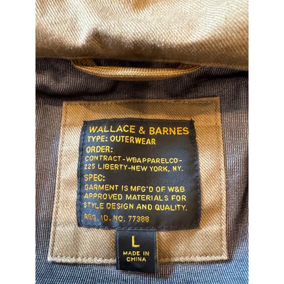 Walace & Barnes Military Field Coat Mens Large Brown Linen Blend Hooded *FLAW* - Picture 9 of 15